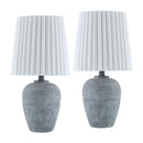 Hospitality furniture - Fluted Linen Table Lamp Set (2) - www.oroatrade.com