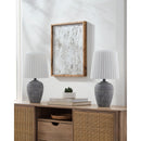 Hospitality furniture - Fluted Linen Table Lamp Set (2) - www.oroatrade.com
