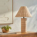Modern European furniture - Beige Rattan Accent Table Lamp - www.oroatrade.com