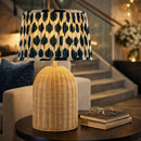 Modern European furniture - Blue Patterned Fabric Table Lamp - www.oroatrade.com