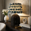 Modern European furniture - Blue Patterned Fabric Table Lamp - www.oroatrade.com