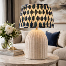 Modern European furniture - Blue Patterned Fabric Table Lamp - www.oroatrade.com