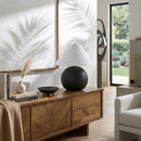 Hospitality furniture - Black Round Ceramic Table Lamp - www.oroatrade.com
