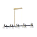 Contract furniture - Clear Glass 12-Light Linear Chandelier - www.oroatrade.com