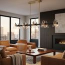 Contract furniture - Clear Glass 12-Light Linear Chandelier - www.oroatrade.com