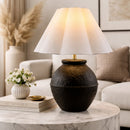 Contract furniture - Scallop Folded Linen Table Lamp - www.oroatrade.com