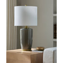 Hospitality furniture - Glazed Ceramic Linen Table Lamp - www.oroatrade.com