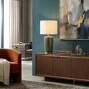 Hospitality furniture - Glazed Ceramic Linen Table Lamp - www.oroatrade.com