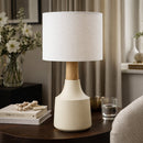 Modern European furniture - Drum Linen Shade Table Lamp - www.oroatrade.com