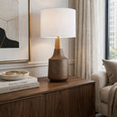 Modern European furniture - Drum Linen Shade Table Lamp - www.oroatrade.com