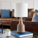 Modern European furniture - Drum Linen Shade Table Lamp - www.oroatrade.com