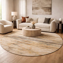 Modern furniture - Multicolored Viscose Wool Round Carpet - www.oroatrade.com