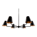 Modern European furniture - 6-Light Black Metal Chandelier - www.oroatrade.com