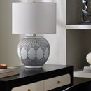 Contract furniture - White Painted Accent Table Lamp - www.oroatrade.com