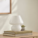 Modern European furniture - Painted White Glass Table Lamp - www.oroatrade.com