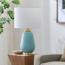 Contract furniture - Glazed Teal Ceramic Table Lamp - www.oroatrade.com