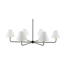 Modern European furniture - 6-Light White Linen Chandelier - www.oroatrade.com