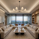 Modern European furniture - 6-Light White Linen Chandelier - www.oroatrade.com