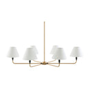 Modern European furniture - 6-Light White Linen Chandelier - www.oroatrade.com