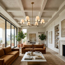 Modern European furniture - 6-Light White Linen Chandelier - www.oroatrade.com