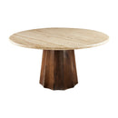 Modern furniture - Round Travertine Dining Table - www.oroatrade.com