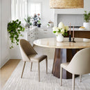Modern furniture - Round Travertine Dining Table - www.oroatrade.com
