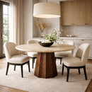 Modern furniture - Round Travertine Dining Table - www.oroatrade.com