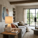 Modern European furniture - White Linen Ceramic Table Lamp - www.oroatrade.com