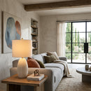 Modern European furniture - White Linen Ceramic Table Lamp - www.oroatrade.com