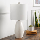 Modern European furniture - White Linen Ceramic Table Lamp - www.oroatrade.com