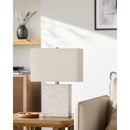 Hospitality furniture -  Brushed White Concrete Table Lamp - www.oroatrade.com