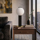 Hospitality furniture -  White Glass Modern Table Lamp - www.oroatrade.com