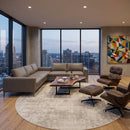 Hospitality furniture - Gray Viscose Blend Round Carpet - www.oroatrade.com