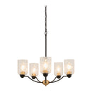 Hospitality furniture - Textured Clear Glass 5-Light Chandelier - www.oroatrade.com