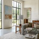 Contract furniture - White Drum Linen Table Lamp - www.oroatrade.com