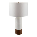 Contract furniture - White Drum Linen Table Lamp - www.oroatrade.com