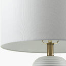 Contract furniture - White Drum Linen Table Lamp - www.oroatrade.com