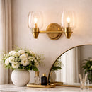 Modern European furniture - Gold Framed Glass Wall Lamp - www.oroatrade.com