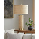 Contract furniture - Tan Rattan Accent Table Lamp - www.oroatrade.com