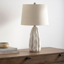 Contract furniture - Wavy White Ceramic Table Lamp - www.oroatrade.com