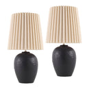 Modern European furniture - Pleated Linen Ceramic Table Lamps (2) - www.oroatrade.com