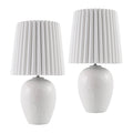 Modern European furniture - Pleated Linen Ceramic Table Lamps (2) - www.oroatrade.com