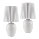 Modern European furniture - Pleated Linen Ceramic Table Lamps (2) - www.oroatrade.com