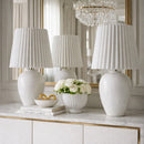 Modern European furniture - Pleated Linen Ceramic Table Lamps (2) - www.oroatrade.com