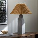 Contract furniture - Rattan Shade Concrete Table Lamp - www.oroatrade.com