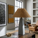Contract furniture - Rattan Shade Concrete Table Lamp - www.oroatrade.com