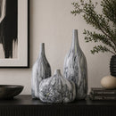 Modern European furniture - Marbled Ceramic Outdoor Vases (3) - www.oroatrade.com