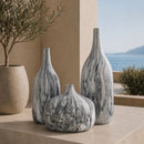 Modern European furniture - Marbled Ceramic Outdoor Vases (3) - www.oroatrade.com