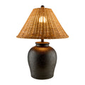 Modern European furniture - Brown Rattan Ceramic Table Lamp - www.oroatrade.com