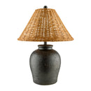 Modern European furniture - Brown Rattan Ceramic Table Lamp - www.oroatrade.com
